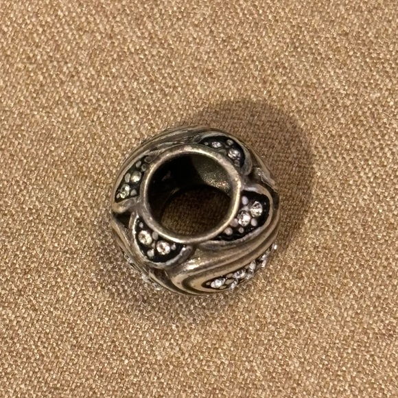 Brighton Orion silver bead Crystal-filled raised ovals Retired - Picture 4 of 6